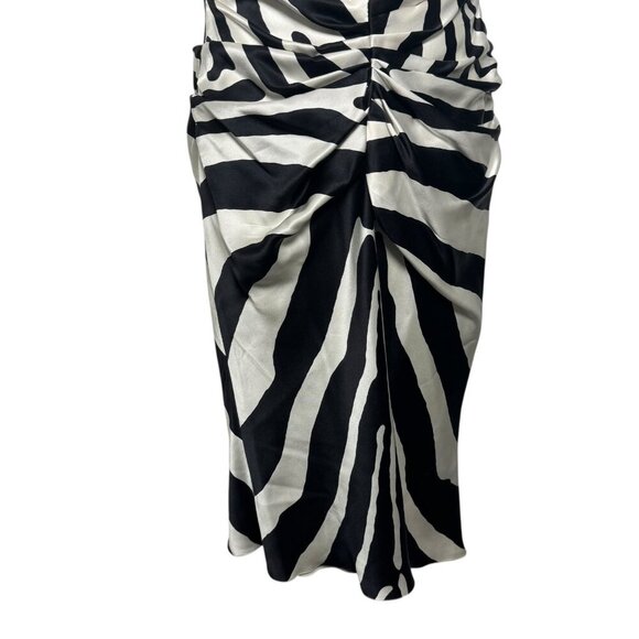 Dior designed by Galliano Black & White silk zebra print midi dress 2008 Size 2 - Picture 8 of 13